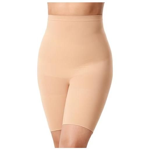 DELIMIRA donna pantaloncino modellante vita alta intimo snellente guaina contenitiva beige caldo 50-52