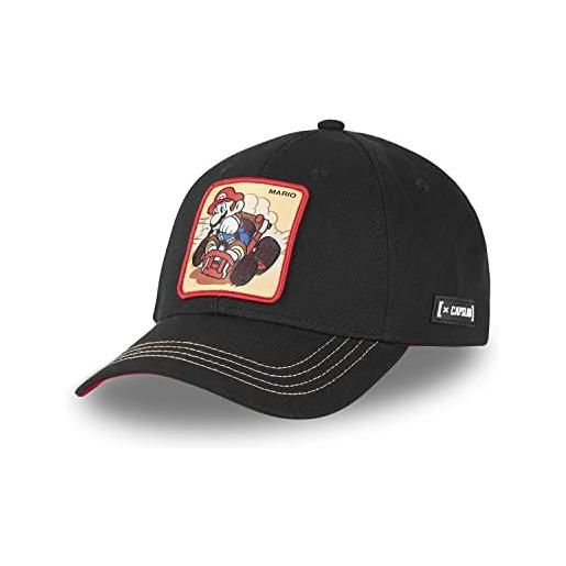 Capslab cappellino mario berretto baseball curved brim cap taglia unica - nero-rosso