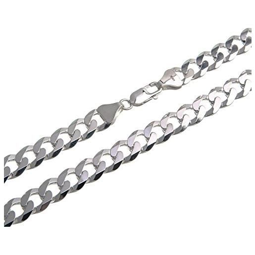 Silberketten-Store - catenina in argento 925/000 (punzonata), 10 mm, lunghezza 40-100 cm, da indossare con ciondolo e argento 925/1000, cod. Pa10.0