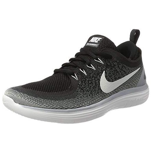 Nike free rn distance 2, scarpe running donna, nero (black/white-cool grey-dark grey), 36.5 eu