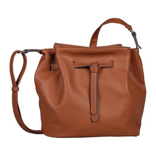 TOM TAILOR naida, borsa a secchiello donna, marrone (cognac), 31x14x26