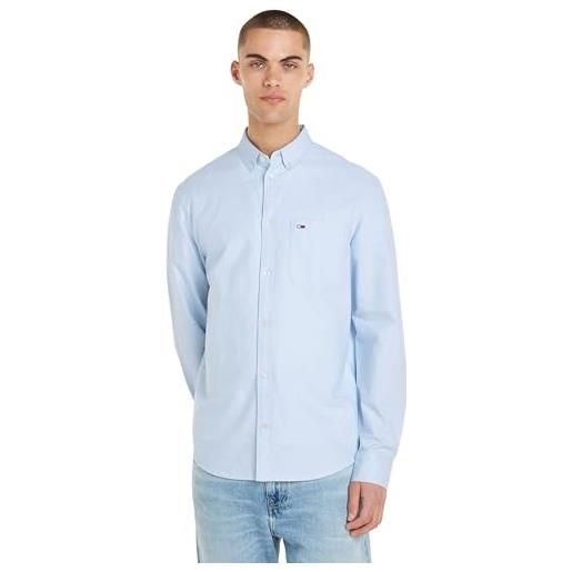 Tommy Hilfiger tommy jeans tjm reg oxford shirt dm0dm18335 camicie eleganti, blu (chambray blue), s uomo