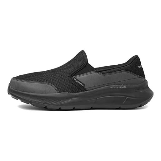 Skechers 232515 bbk, scarpe da ginnastica uomo, maglia nera duraleather trim, 41.5 eu