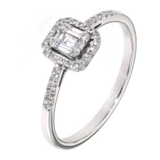 Golay anello oro bianco con diamanti