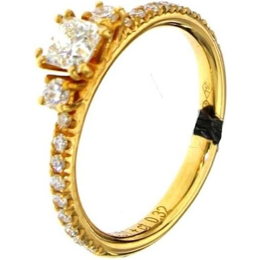 WDG anello oro rosa con diamante taglio princess