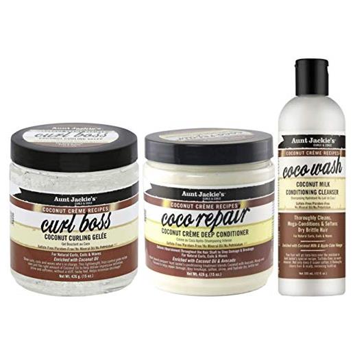 Generic aunt jackie's coco curl boss426g, coco repair conditioner 426g & coco wash 355ml