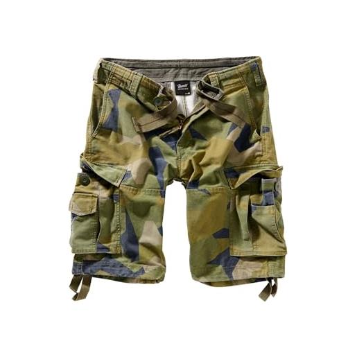 Brandit vintage shorts basic pantaloncini cargo uomo, multicolore (darkcamo), 4xl