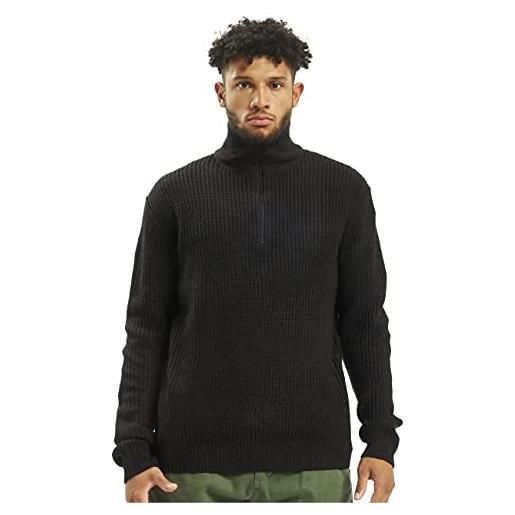 Brandit marino pullover troyer - nero - taglia xxl/56