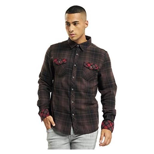 Brandit Brandit checkshirt duncan, camicia uomo, rosso (red-brown), l