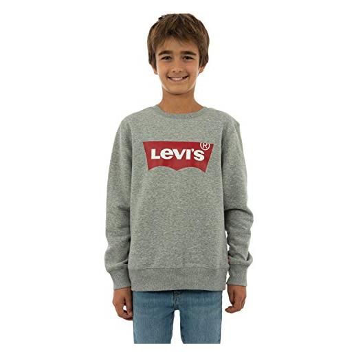 Levi's lvb batwing crewneck, felpa bambini e ragazzi, grigio (grey heather), 12 anni