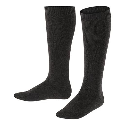 Falke comfort wool k kh lana filo funzionale al ginocchio tinta unita 1 paio, calzini lunghi unisex - bambini, blu (dark marine 6170), 23-26