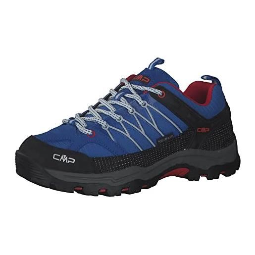 CMP kids rigel low trekking shoe wp, scarpe da trekking, unisex - bambini e ragazzi, blu (b. Blue-gecko 51ak), 30 eu