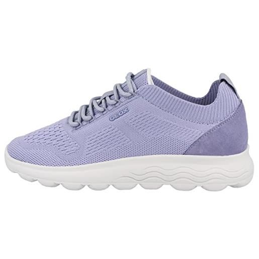 Geox spherica, scarpe da ginnastica, off white lt violet, 39 eu