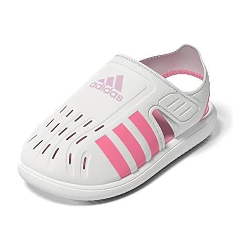 adidas summer closed toe water, sandali unisex - bambini e ragazzi, ftwr white beam pink clear pink, 28 eu
