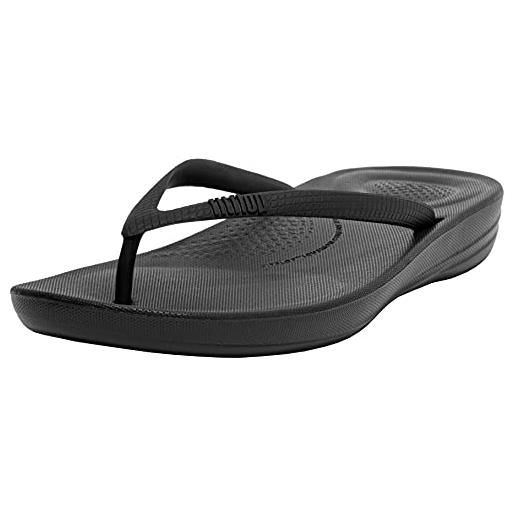 Fitflop iqushion ergonomic flip-flops, scarpe donna, nero (all black), 41 eu