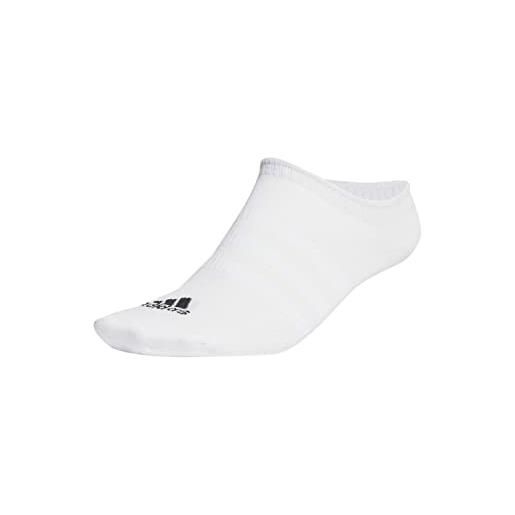 adidas thin and light 3 pairs calzini invisible/sneaker, white/black, xl