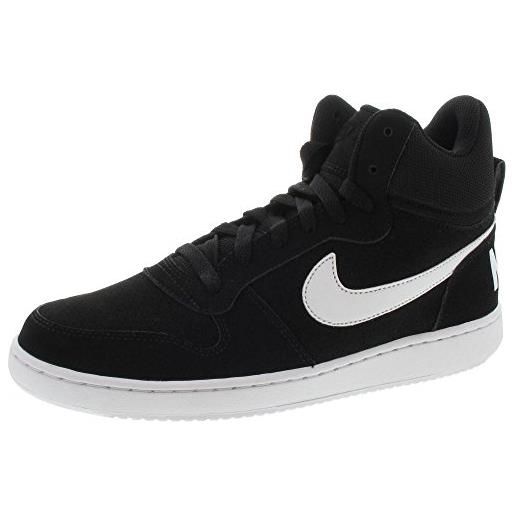 Nike court borough mid, scarpe da basket uomo, nero (nero/bianco), 40 eu