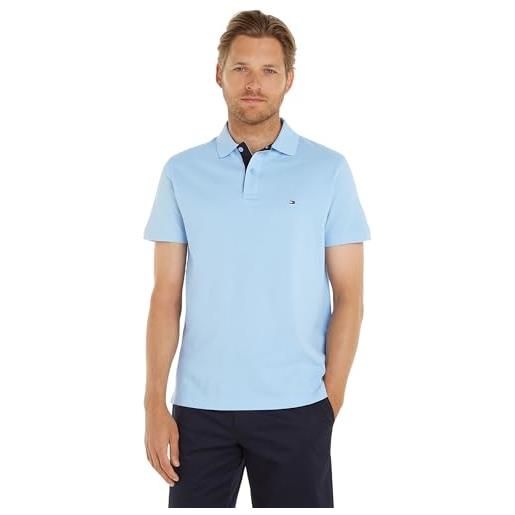 Tommy Hilfiger maglietta polo maniche corte uomo contrast placket reg polo regular fit, blu (vessel blue), s