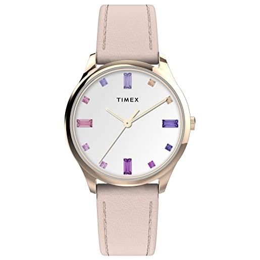 Timex main street, orologio da donna, 32 mm, con cinturino in pelle, tw2v76400