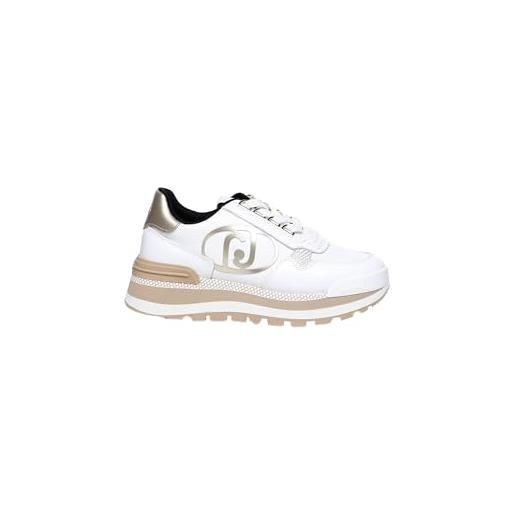 Liu Jo Jeans scarpe donna liu-jo amazing 15 sneaker pelle/nylon white/light gold ds23lj13 ba3121px352 35