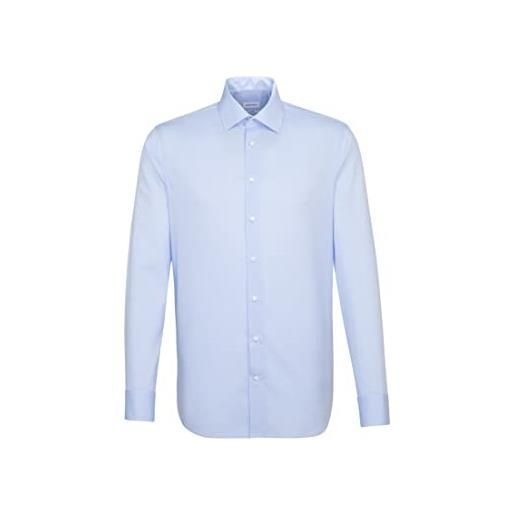 Seidensticker uomo kent tailored fit camicia business, blu (light blue 15), 41