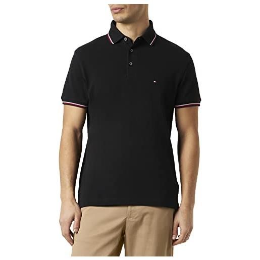 Tommy Hilfiger 1985 rwb tipped slim polo mw0mw30750, uomo, nero (black), xs