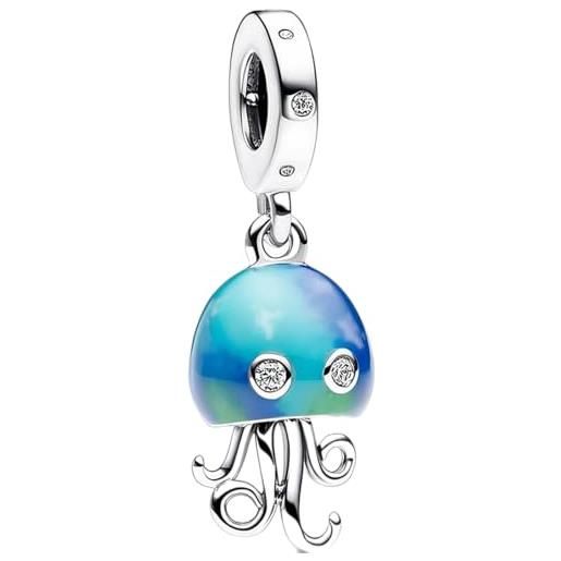PHCLASY ciondolo ocean medusa summer charms 925 argento compatibile con bracciali e collane europei, bead charm da donna vacanza