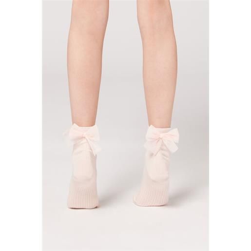 Calzedonia calze corte con fiocco da bambina rosa chiaro