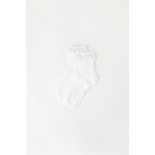 Calzedonia calze corte con rouches da bambina bianco