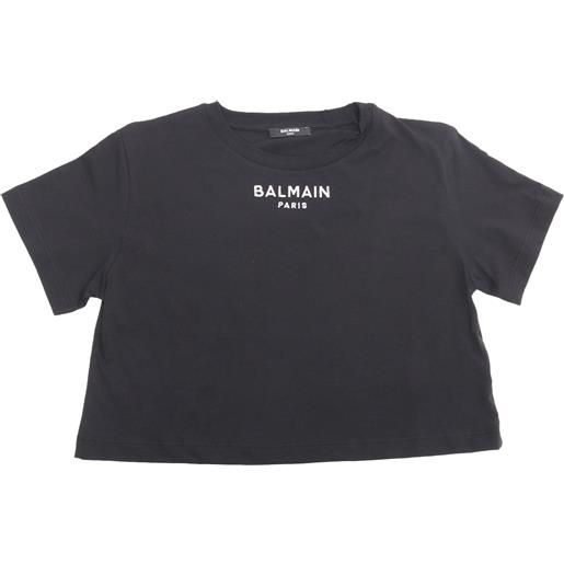 Balmain t-shirt cropped nera