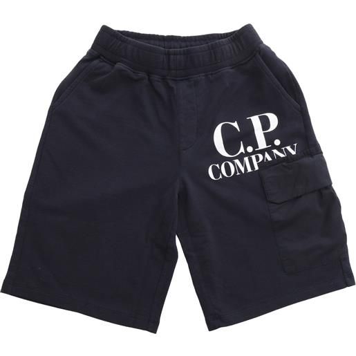 CP COMPANY KIDS shorts blu in felpa