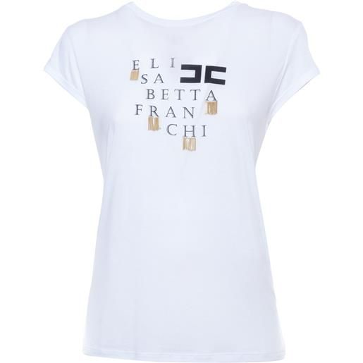 ELISABETTA FRANCHI t-shirt con applicazioni e stampe