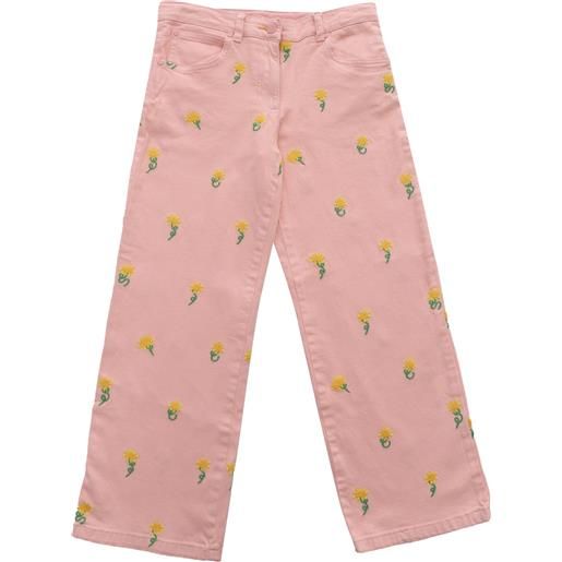 Stella Mc Cartney jeans rosa con fiori