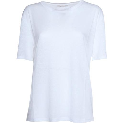 Kangra Cashmere t-shirt bianca in lino