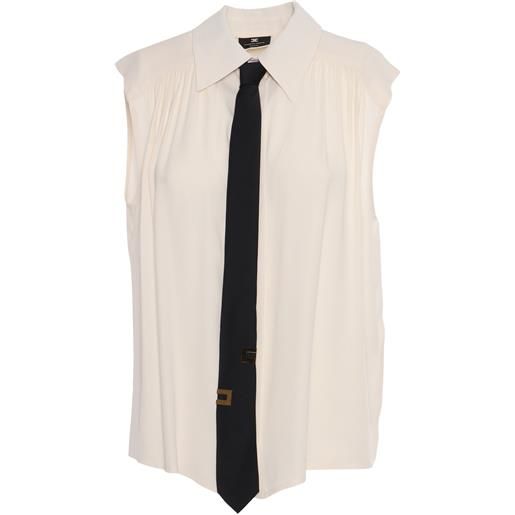 ELISABETTA FRANCHI camicia bianca con cravatta