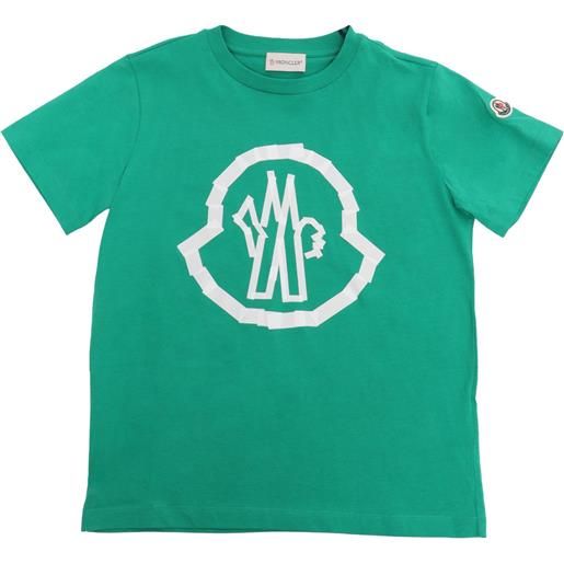 Moncler Enfant t-shirt verde con logo