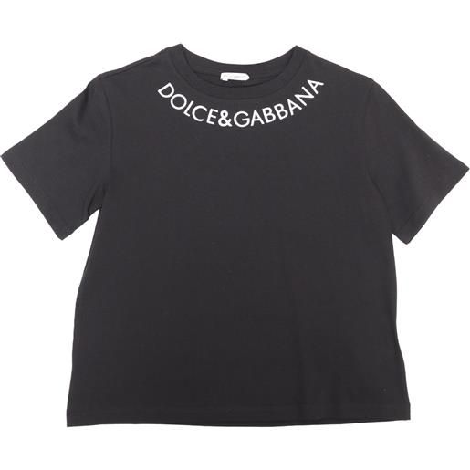 Dolce & Gabbana Junior t-shirt nera con logo