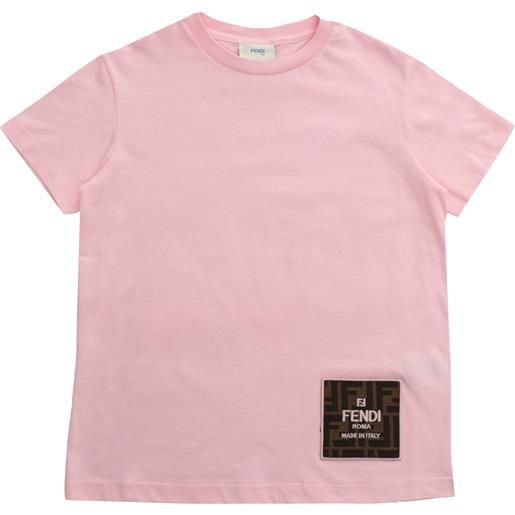 Fendi Jr t-shirt rosa con logo