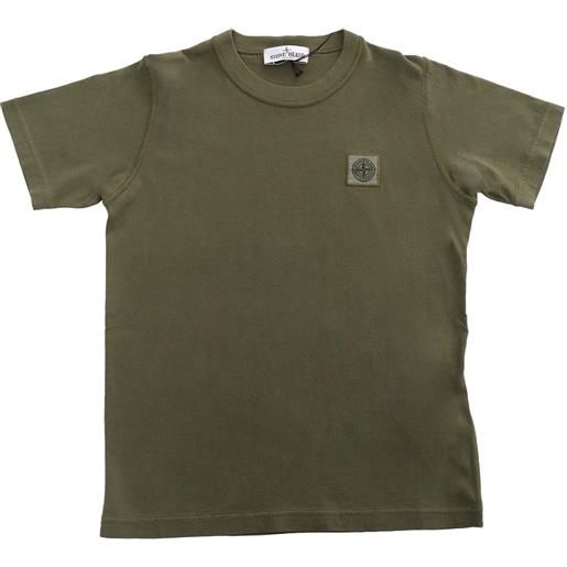 Stone Island t-shirt verde militare con logo