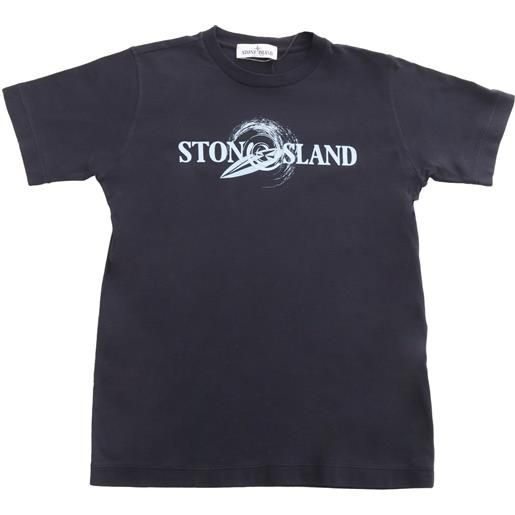 Stone Island t-shirt nera con stampa logo