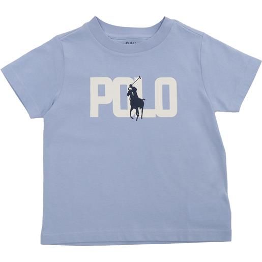 POLO RALPH LAUREN t-shirt azzurra con logo