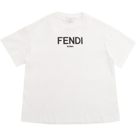 Fendi Jr t-shirt bianca con logo