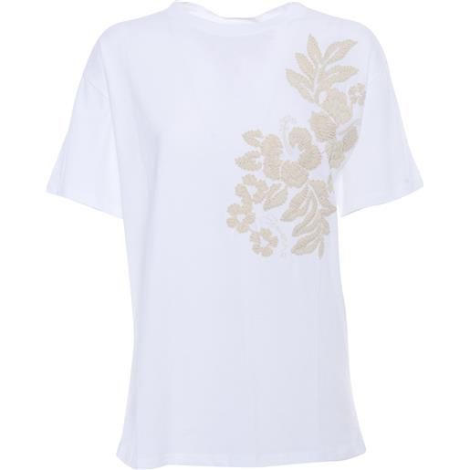Ermanno Firenze t-shirt bianca con ricamo
