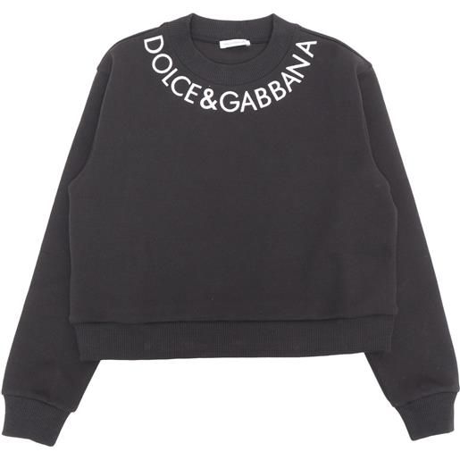 Dolce & Gabbana Junior felpa nera con logo