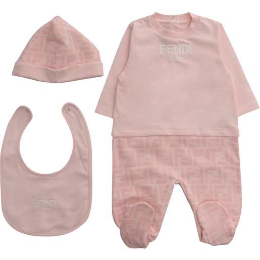 Fendi Jr kit tutina rosa neonato