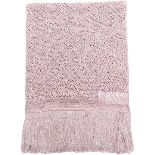 Ermanno Firenze sciarpa rosa con frange