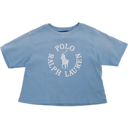 POLO RALPH LAUREN t-shirt cropped azzurra