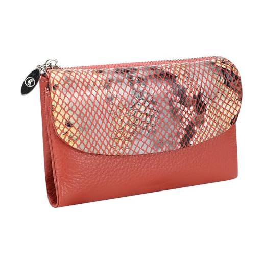 Royal Bagger portafoglio corto vintage per donna, porta carte con cerniera portatile, portamonete perfetto per l'uso quotidiano (anguria rossa-4)