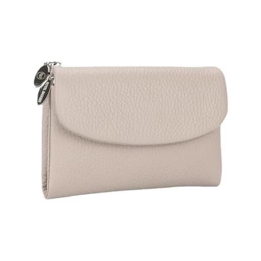 Royal Bagger portafoglio corto vintage per donna, porta carte con cerniera portatile, portamonete perfetto per l'uso quotidiano (bianco-3)