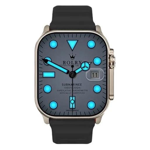 YICEJUAN hk8 pro max 2024 - orologio intelligente da uomo, con gps, bluetooth, chiamate, ip68, impermeabile, nfc, braccialetto fitness per android ios (nero)